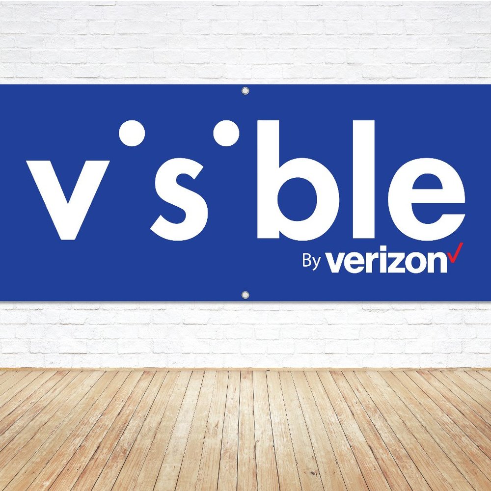 VISIBLE by Verizon Brand Exposure 6ft. Vinyl Banner Sign Cell Phone Service Shop